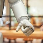 White humanoid robot.