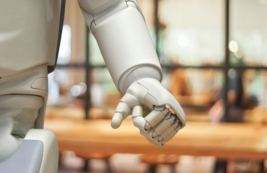 White humanoid robot.